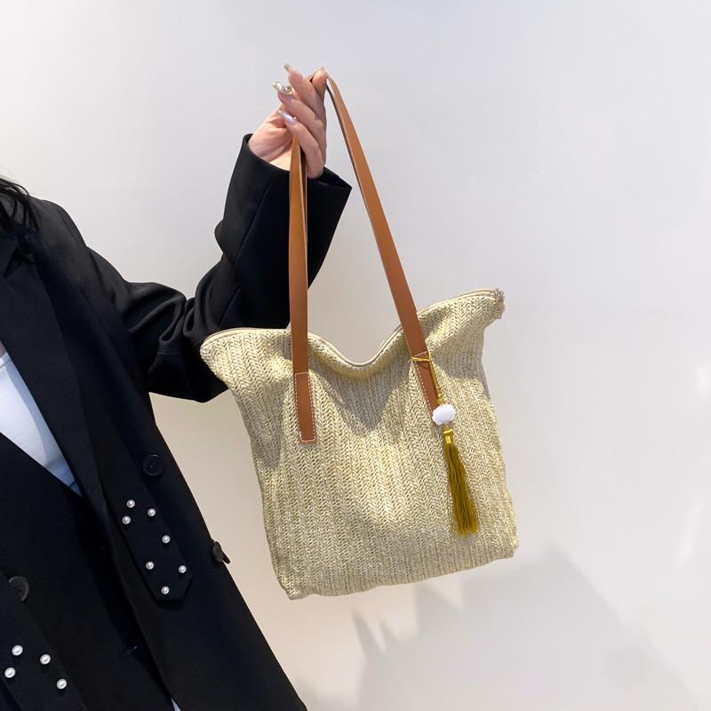 Fashionable Woven Tote Bag For Women Large Capacity Summer 2024 Trendy Versatile Everyday Bag