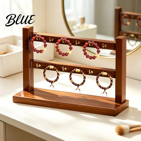 Earring Ring Storage Wooden Jewelry Organizer Durable Display Stand Multiple Layers Space Rustic Wood Saving Rack for Necklaces Bracelets