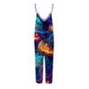 Women's Halloween Print Jumpsuit Casual Loose Fit Sleeveless Spaghetti Strap Wide Leg One Piece Romper for Seasonal Wear