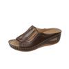 Summer New Sandals Women's Retro Wedge Heel Sewing Line Large Size Women's Slippers