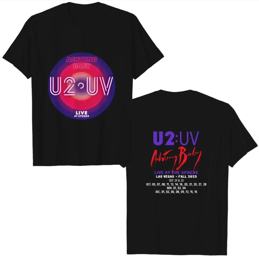 

U2 Las Vegas Ultraviolet Sphere 2023 Double-Sided Heavyweight T-Shirt L