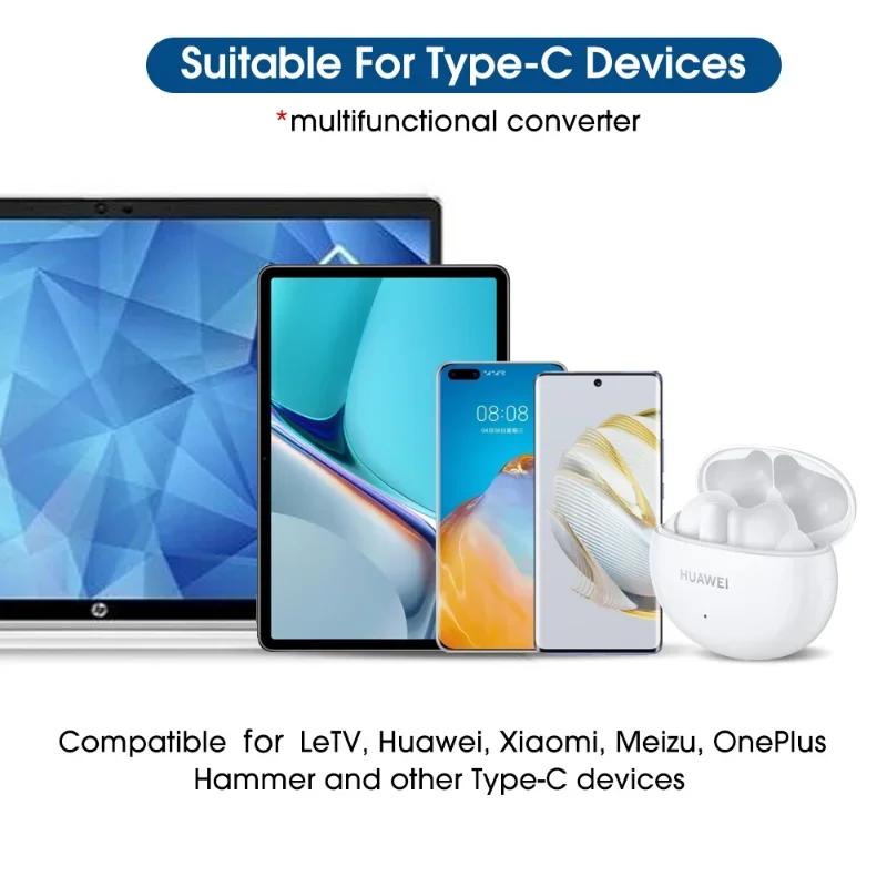 5PCS Lightning Female To USB C Male Cable Converter Carplay Type-C Phone Charger Adapter for IPhone 15 Pro Max Samsung Earphones