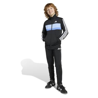 Adidas Tiberio Tracksuit Set Kids' (KQG66) - Top Black/Glow Blue/Blue Fusion/White, Bottom Black/White (KB7327)
