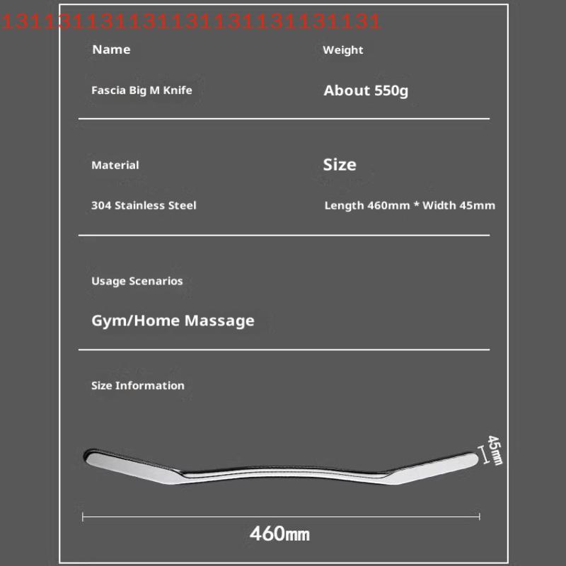 M Size Gua Sha Scraping Massage Tool - Soft Tissue Therapy Knife in 304 Stainless Steel