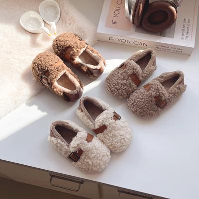 Children Plush Flats Shoes Boys Girls Winter Warm Shoes Fashion Soft Bottom Anti-slippery Kids Casual Shoes Slip-on Size 21-33