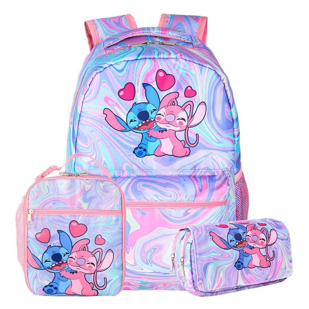 Disney Stitch trīsdaļīga mugursoma, moderna skolas