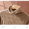 Women's High Neck Cable Knit Cashmere Sweater - Cozy, Loose Pullover for Autumn & Winter