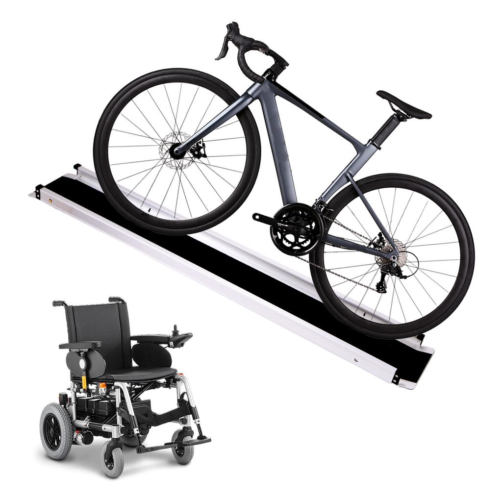 Non-Skid Aluminum Handicap Ramps Portable Folding Threshold Wheelchair Ramp with Handbags Door Threshold Wheelchair Ramps