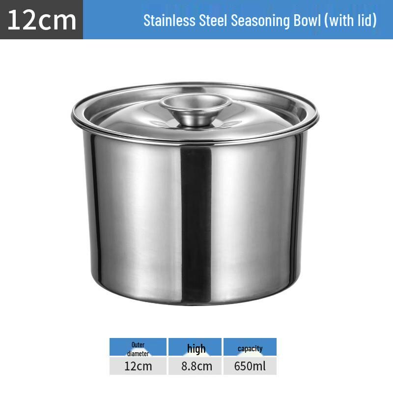 Andyte Stainless Steel Thickened Seasoning Pot with Lid