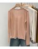 Plus Size Women's Contrast Knit Base Layer Top, Spring & Autumn, Loose Fit, Fake Two-Piece, Relaxed Feel.