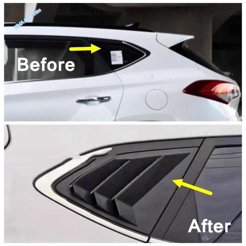 Car Styling Rear Window Triangle Shutters Blinds Cover Side Tuyere Trim External Accessories Fit For Hyundai Tucson 2016 -