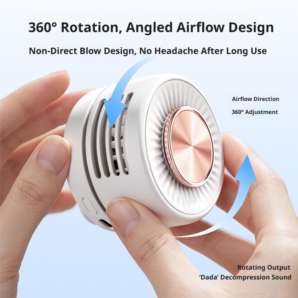 Portable Bladeless Clip Fan 360° Rechargeable Mini USB Desk Fan Small Cooling Fan for Outdoor Travel Office