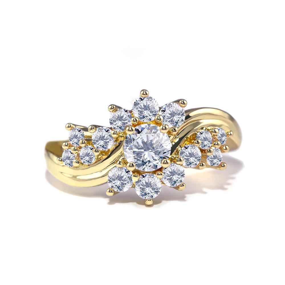 Diamond Ring, Exquisite Creative Gift Snowflake Ring, Personalized Versatile Ring No. 10