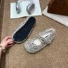 2025 Autumn and Winter New Round Head Bow Velvet Thick-soled Warm Women's Cotton Shoes Fashion Women's Single Shoes