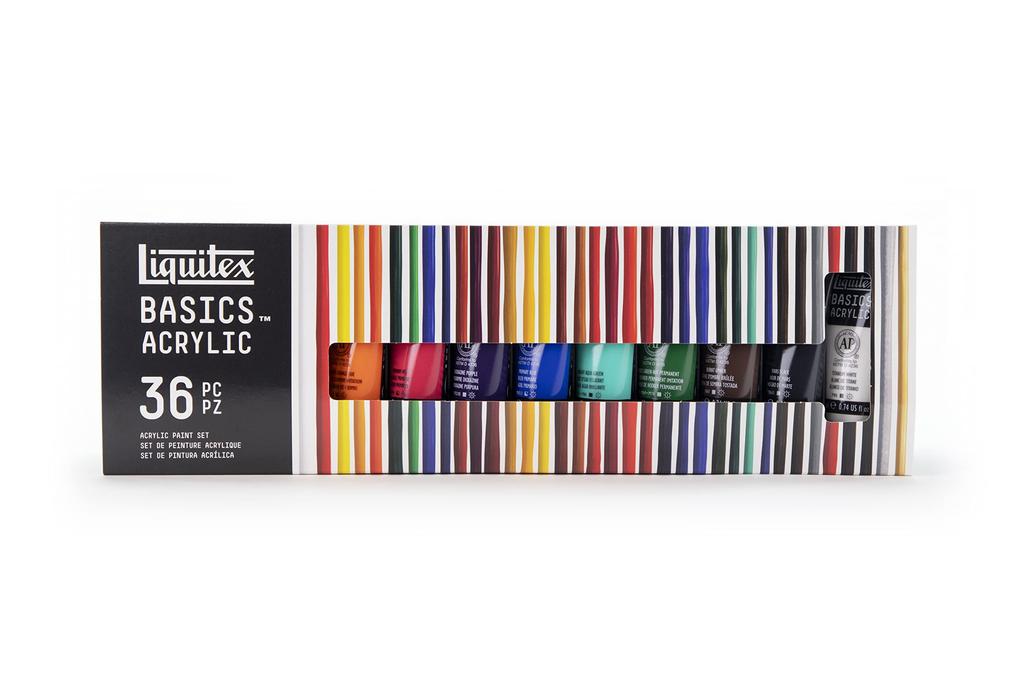 Liquitex Basics Acrylic Paints, 36-Color Set, 22ml
