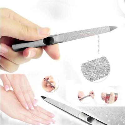 Przybijany stal nierdzewna podwójny wielofunkcyjny artykuł do peelingu i szorowania paznokci, polerujący pilnik do paznokci, akcesoria do narzędzi do pielęgnacji dłoni
