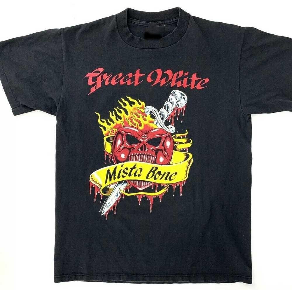 Винтажная футболка Great White Mista Bone Tour 1991 года Черная Мужская Унисекс S-234XL Унисекс Футболка S