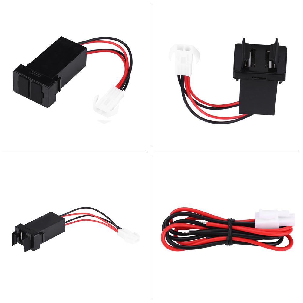 12V24V 2.1A Dual USB Port Car Charger Power Adapter Socket for Toyota Cellphone