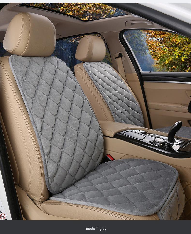 Winter Plush Car Seat Cushion – Non-Slip Thickened Pad with Backrest for Comfort