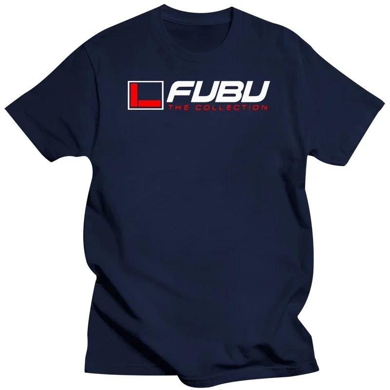 y2k short sleeves t shirt Casual T Shirts Fubu Logo Printed Graphic Fashion Round Neck 100%Cotton Tops Black Size S-4XL