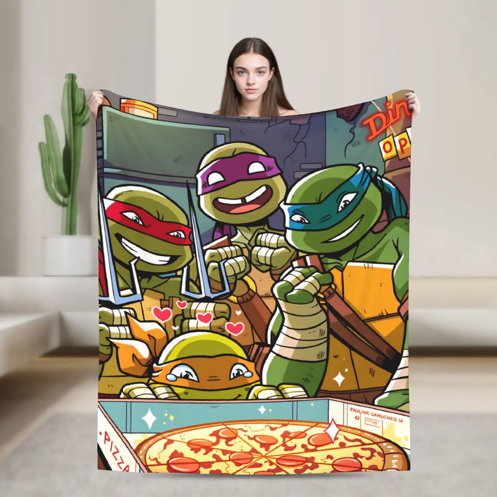TMNT Game Blanket Quality Soft Throw Blanket Autumn Girls Boys Living Room Graphic Bedspread