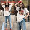 Streetwear T Shirt For Women With Cotton Fabric And Vintage Print For Casual Spring Summer Wear