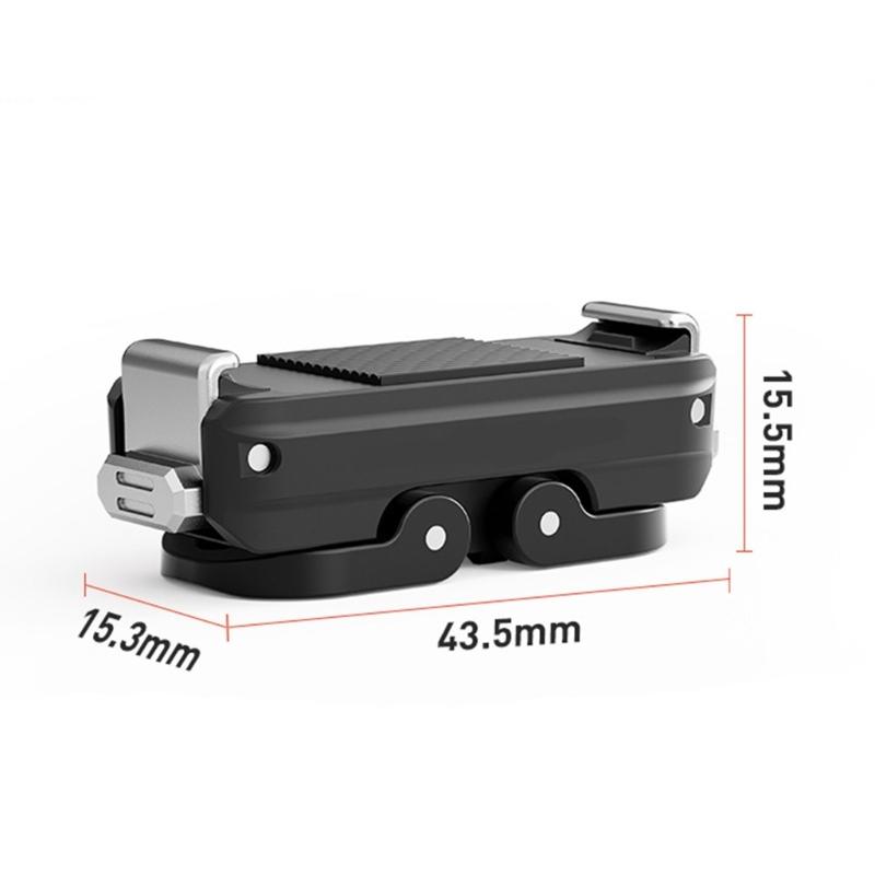 Stable Metal Quick Release Adapter with Magnetic Locking System Double Mounting Points for Action Camera Accessories Opposing Shock Design