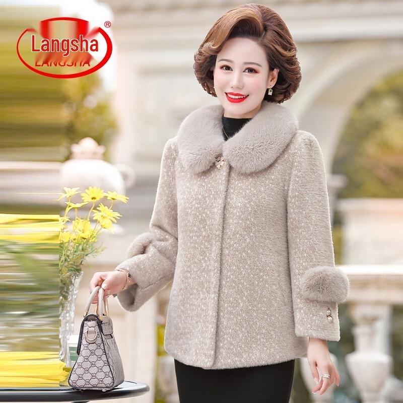LangSha Women s Faux Mink Velvet Padded Coat 3XL