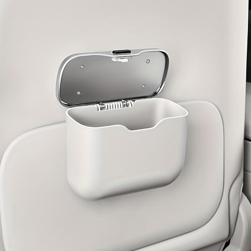 Multifunctional Car Trash Can with Lid Button, Hanging Storage Bin for Wet and Dry Use, Auto Interior Accessories, Organizer Box