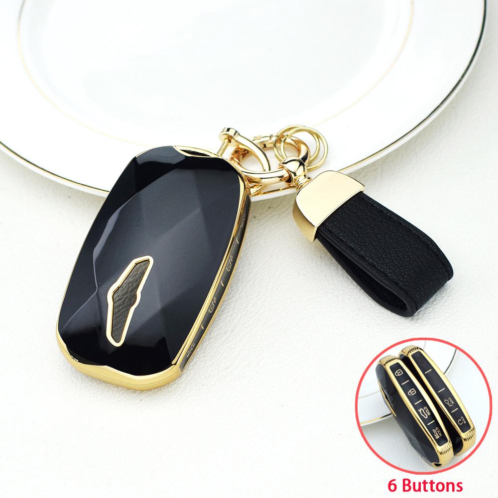 6 Кнопкова Раковина Брелок Тримач Безключовий Захисник Для Hyundai Genesis G90 GV60 G70 G80 TPU Чохол-Кришка Для Розумного Ключа Автомобіля Аксесуари