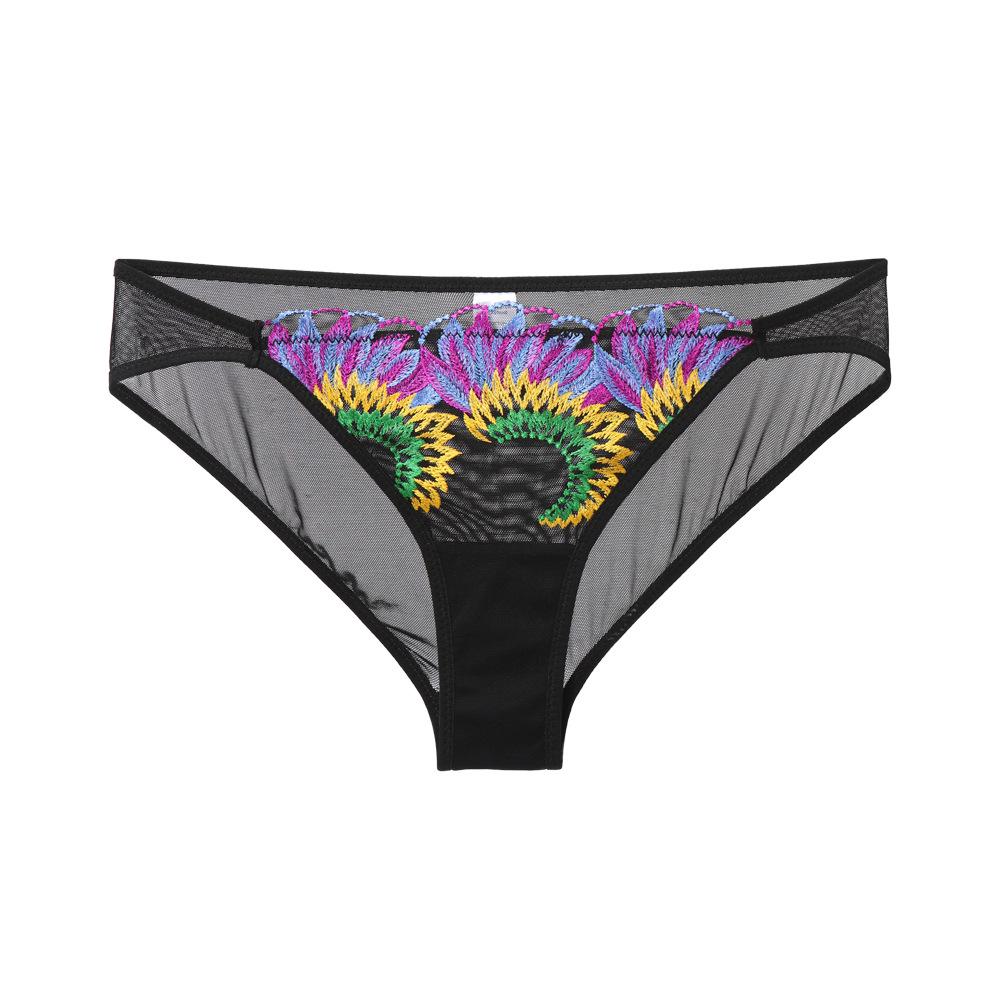 

Elevated Moonflower Mesh Underwear Set: Sexy Euro-American Style Bra and Panties Extra Large