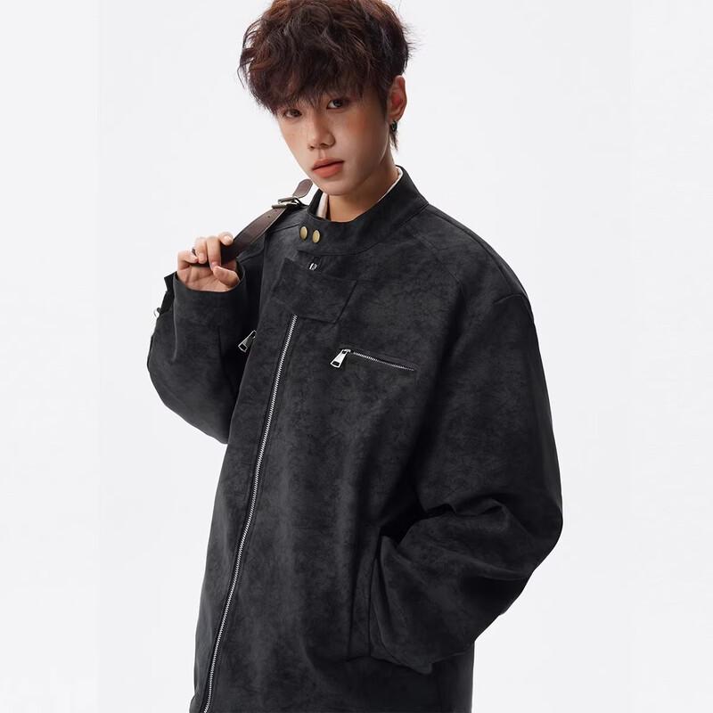 Men's High Street Tie-Dye PU Leather Jacket
