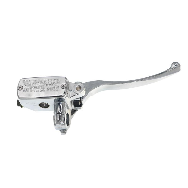7/8" 22mm Front Motorcycle Hydraulic Brake Pump Master Cylinder Silver Left Right Disc Brake Lever Universal w/ Brake Switch M10