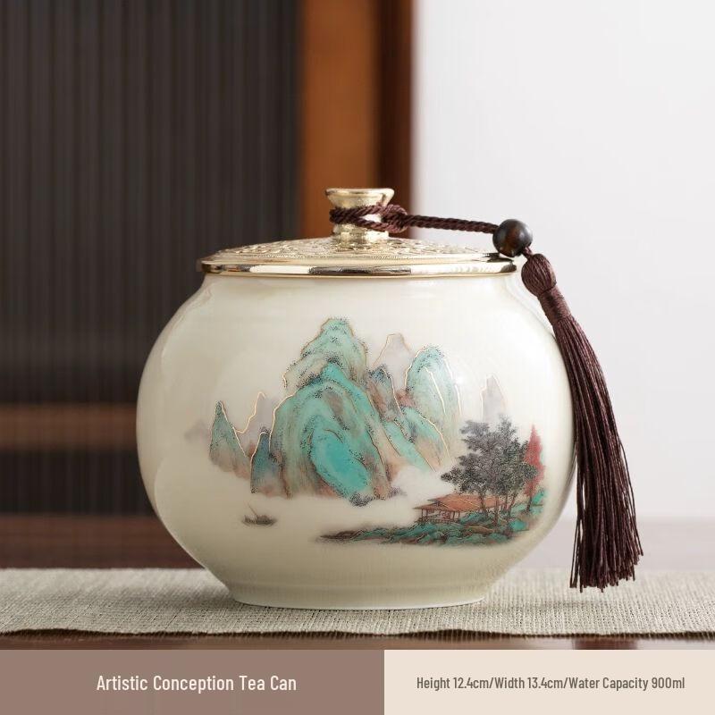 Китайская ретро керамическая банка для чая