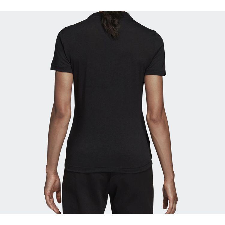 Adidas Logo Print Sports Short Sleeve T-Shirt Women Tops Black DY7732