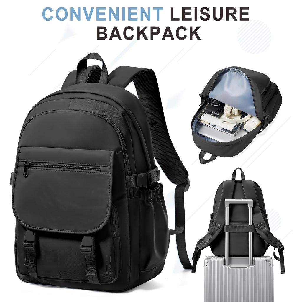 Student School Backpacks Casual Daypack, Commuter Laptop Backpack for Women Study Travel, Black School Bag for Teens Girls Boys