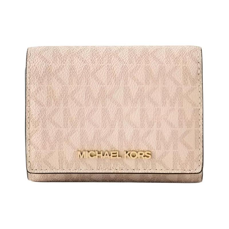 MICHAEL KORS Jet Set Travel Monogram Coated Canvas Wallet Medium Women s Pink розовый