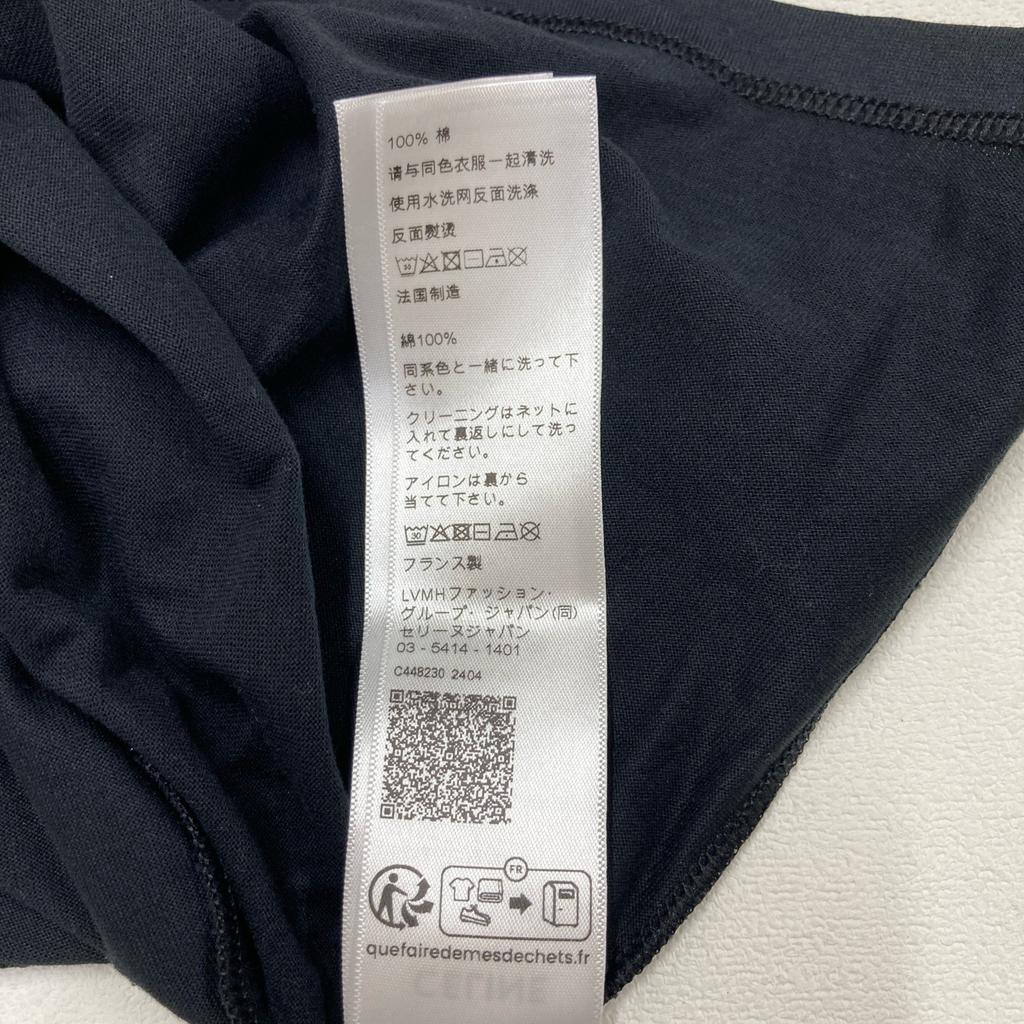 CELINE Black 2X872671Q.38AW Triomphe T-shirt tops XS Black WhiteUsed