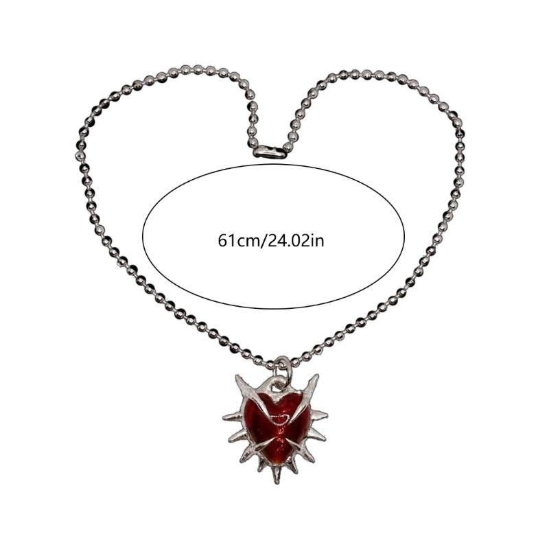 Chic Clavicle Chain Stylish Love Shape Collar Chain Thorn Heart Pendant Necklace for Women Girls Jewelry Ornament