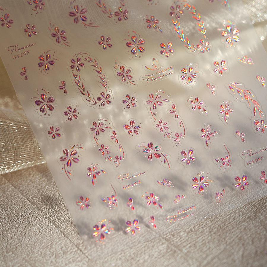 

TENSOR Luxury Gold Foil Floral Children s Nail Stickers - M-891 Frosted Fresh Style