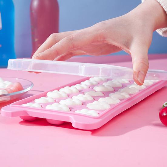 Ice Cube Mold 36 Grids Stackable Silicone Cat Paw Print Ice Cube Chocolate Soap Candle Tray Mold with Cover for Home