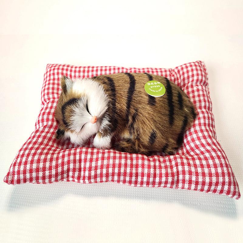 Lovely Plush Kittens Doll Toy Home Decoration Car-Styling Car Ornaments Cute Simulation Sleeping Cats Dashboard Decoration