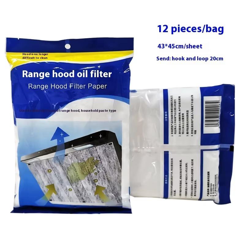 Küchenölaufkleber, Dunstabzugshaubenfilter-Set, Hochleistungs-Ölabsorption, rauchfrei, universelle Passform, langlebiger Aufkleberschutz