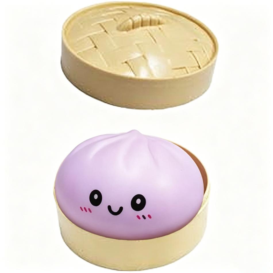 Pressure Dumpling Squishies Cute Colorful Bun Toy Slow Rising Stress Relief Fidget Toy For Kids Adults Anti-Anxiety Toys