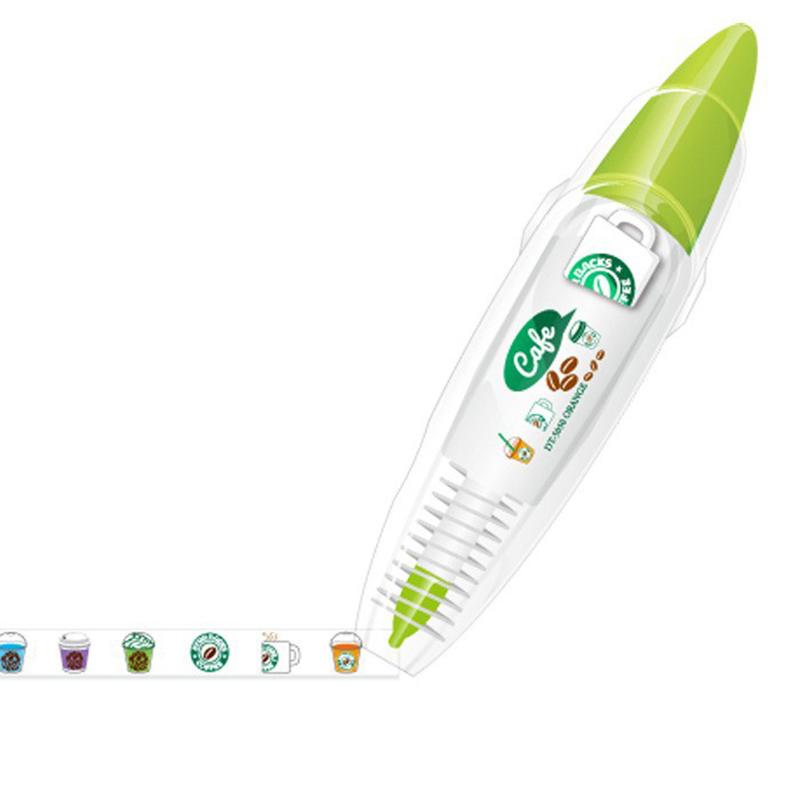 6x Ally-Pocket Tape Pen DIY Roztomilá zvířátka Tlačítkový typ Dekorativní korekční páska
