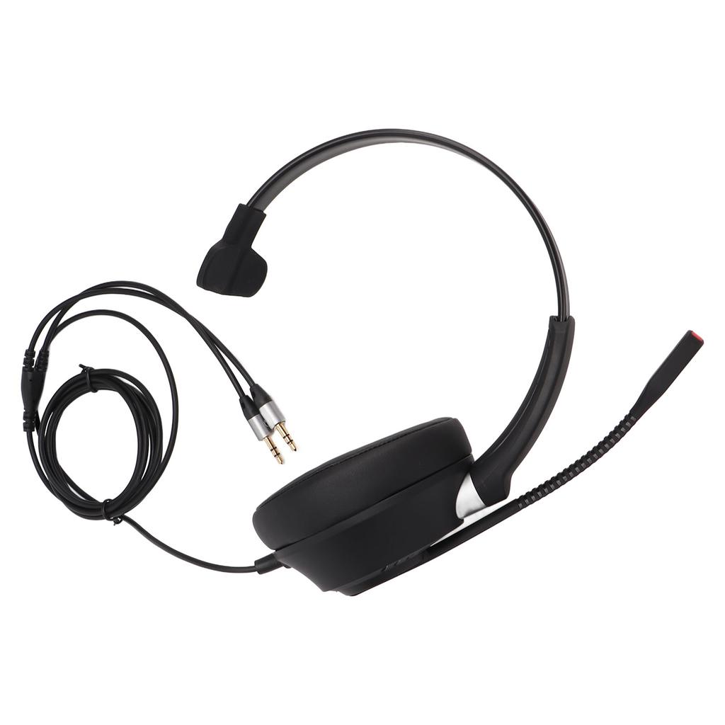 3.5mm Communication Headset ENC Noise Cancellation Corded Monaural Headset with HD Mic for PCs
