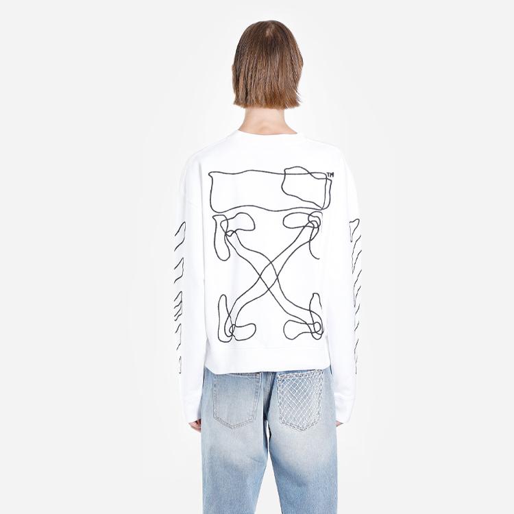 Off-White Abstract Logo Sweatshirt White Men Tops OMBA035F19E300110110