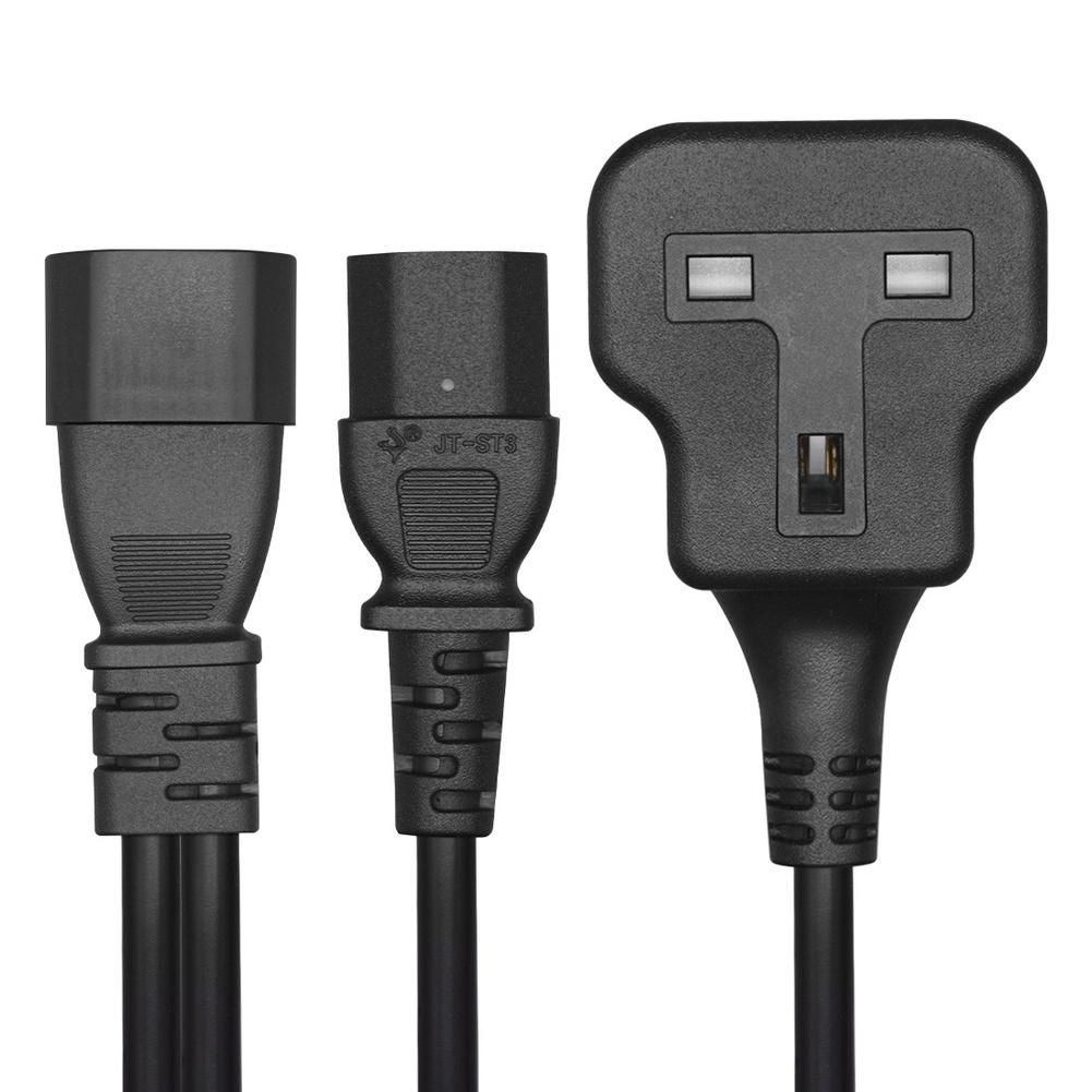 Power Cord C14 To C13 UK Power Cable Splitter IEC Connector Adapter For Computer Server PDU Copper Power Strip Power Tools Parts