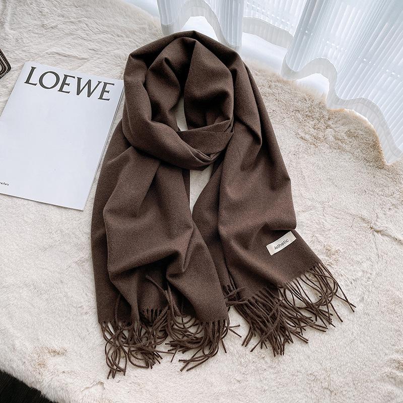 Korean Style Women's Imitation Cashmere Scarf: Cozy Autumn and Winter Shawl for Men and Women