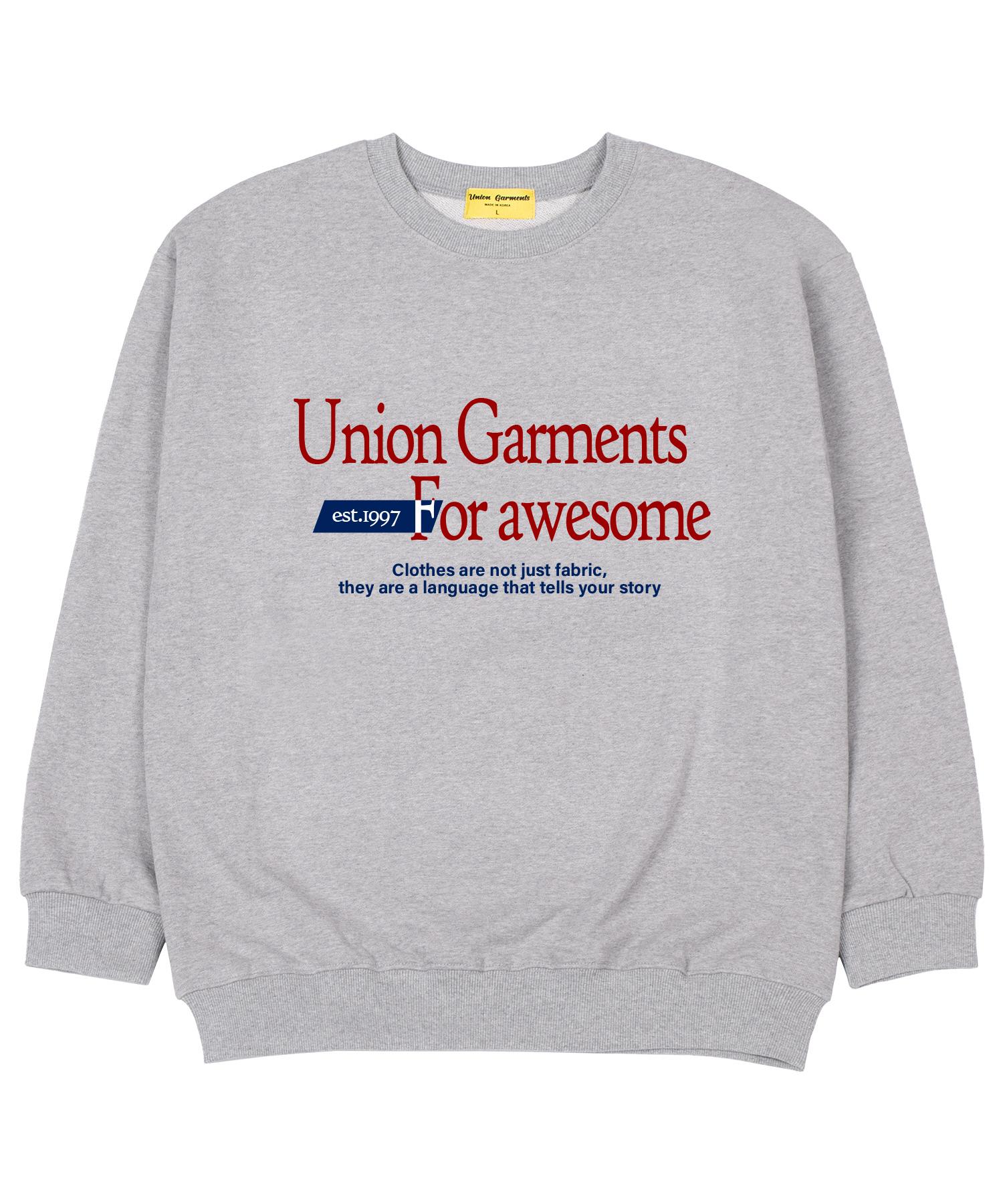 Union Garments Paul Awesome Garments Терри Оверсайз Толстовка Серая Xl